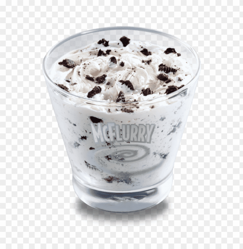 Creamy McFlurry dessert topped with crushed Oreo cookies PNG