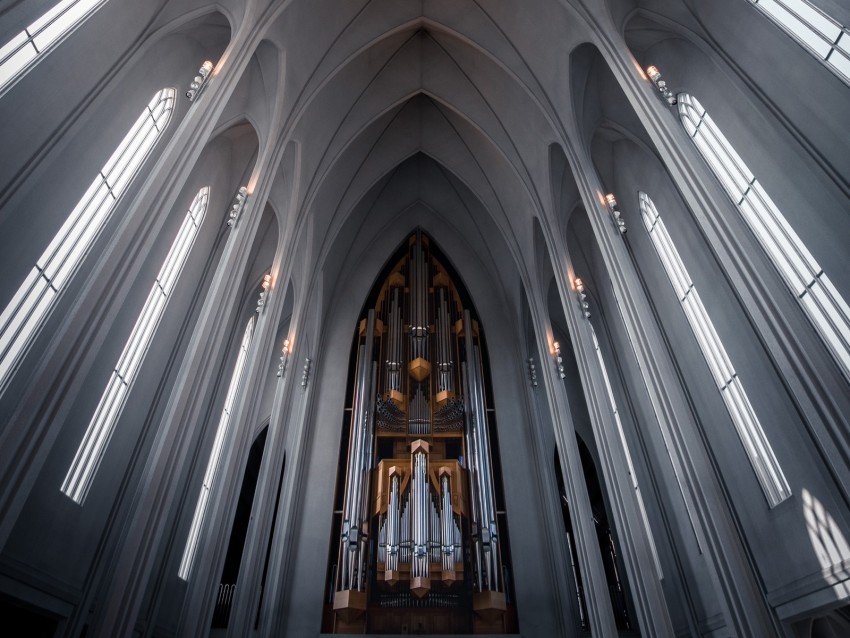 Organ Hall Temple Ceiling Architecture Background