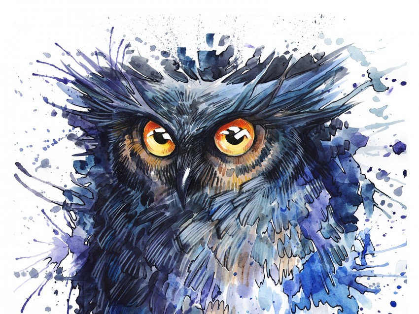 Owl Art Spots Bird Background