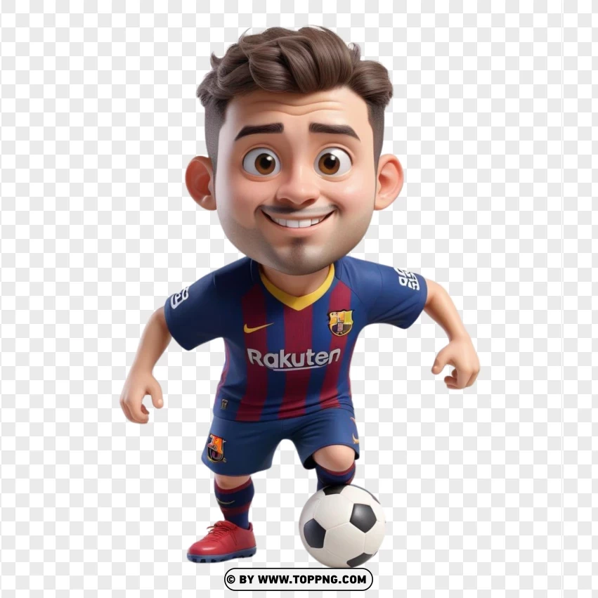 Pablo Gavi Football Player As A Pixar Character PNG Transparent Background