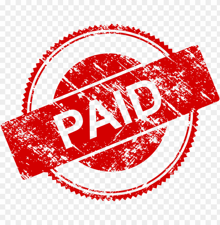 Red stamp with the word 'PAID' in a circular desi PNG