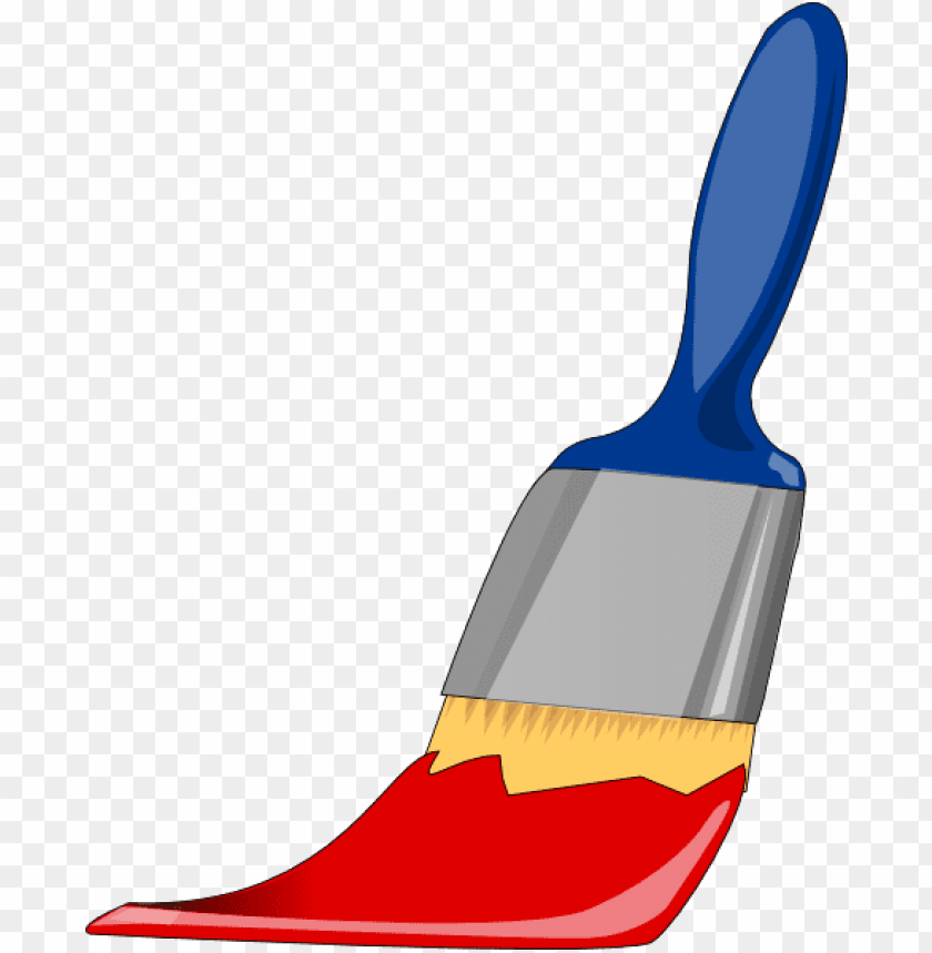 paintbrush, red paint, blue handle, art supplies, painting tools, DIY crafts, home improvement