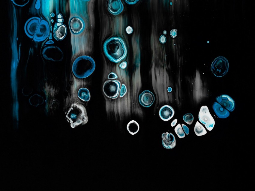 paint, circles, dark, blue, black