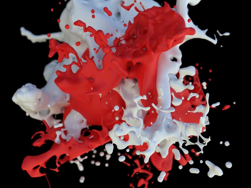 Paint Clot Splash Splatter Red White Mixing Background