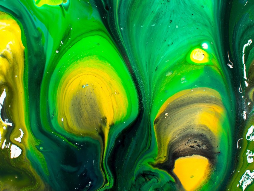 paint, drips, green, yellow