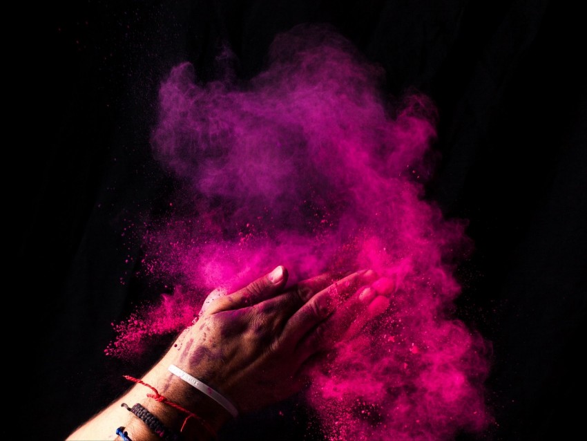 paint, holi, hands, colorful