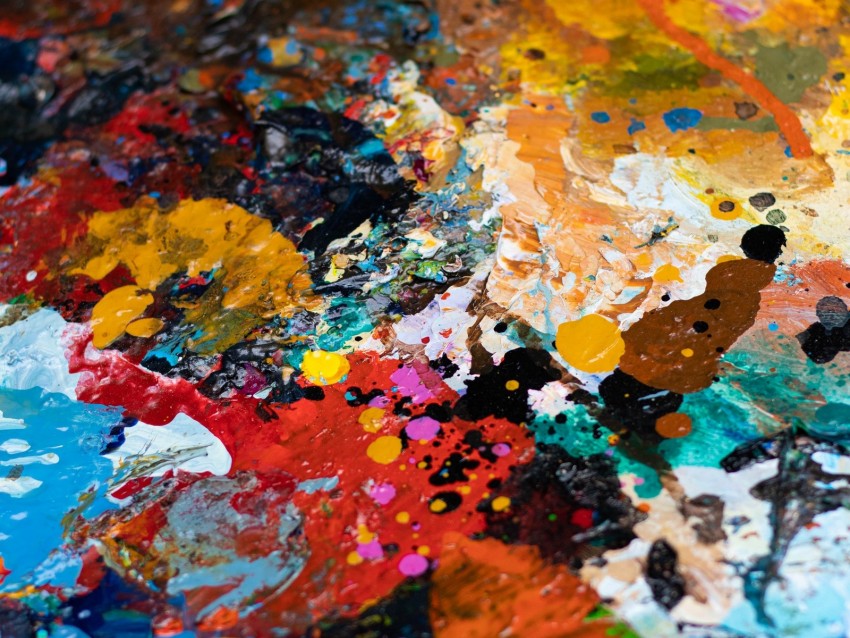 paint, palette, colorful, spots, texture