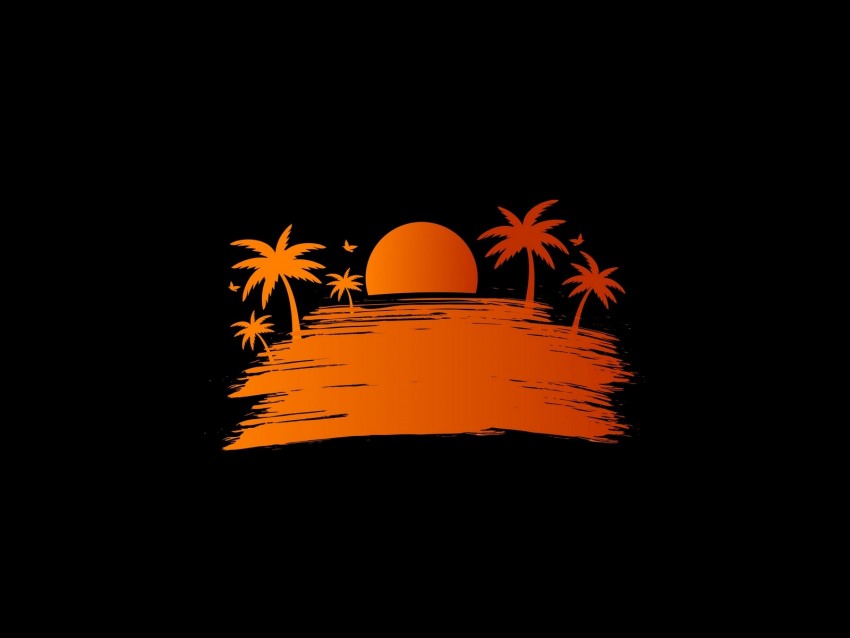 Palm Sunset Vector Art Sun Background