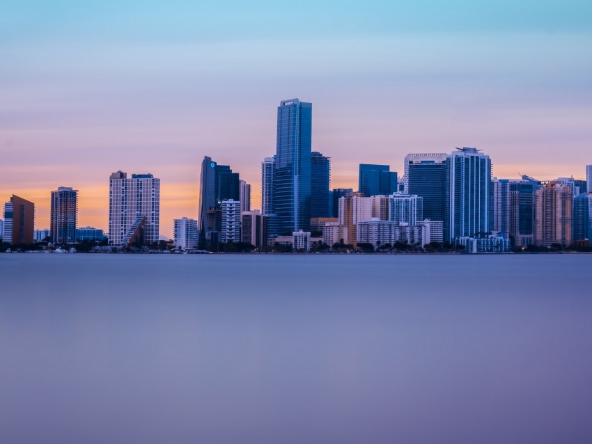 panorama, skyscrapers, miami, united states