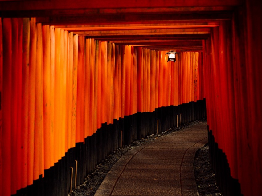 Passage Corridor Turn Red Path Background