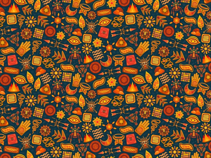 pattern, symbols, ethnic, magic, color, design