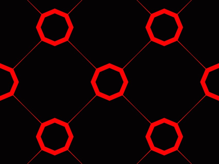 Patterns Lines Circles Red Black Background