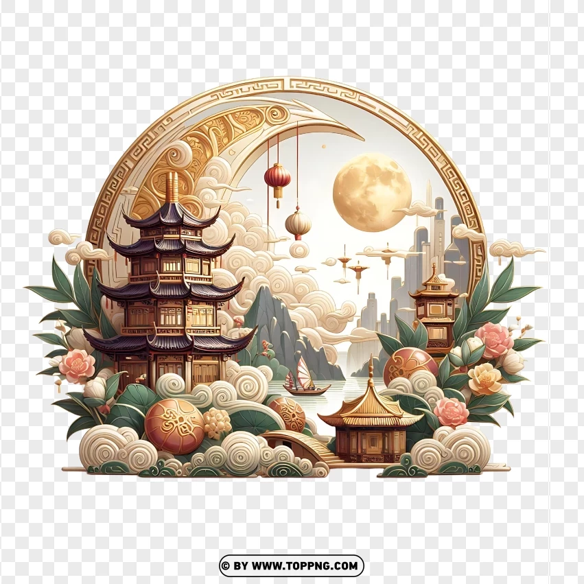 Mid Autumn Festival,Moonlit,Traditional Chinese Architecture