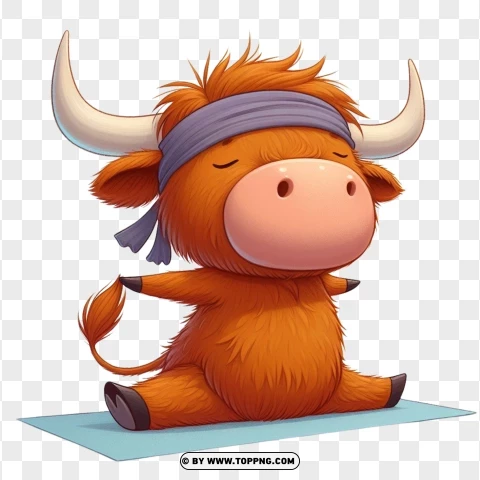 Highland cow , funny Animal , International Day of Yoga,yoga animal, yoga, yoga international day,  meditation