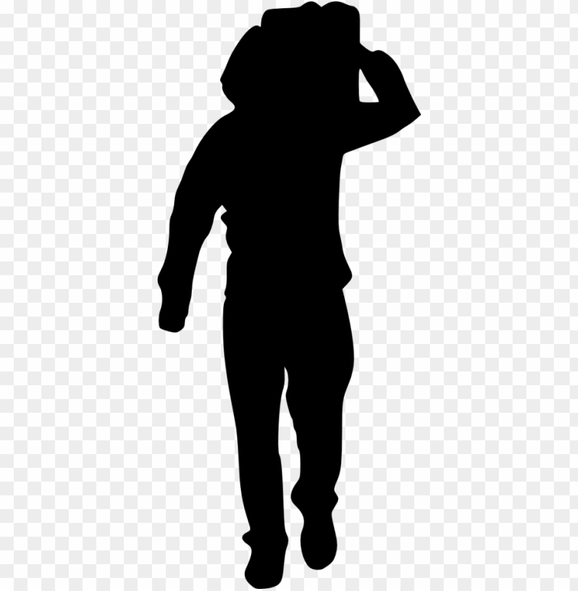 Black silhouette of a person in a standing pose PNG