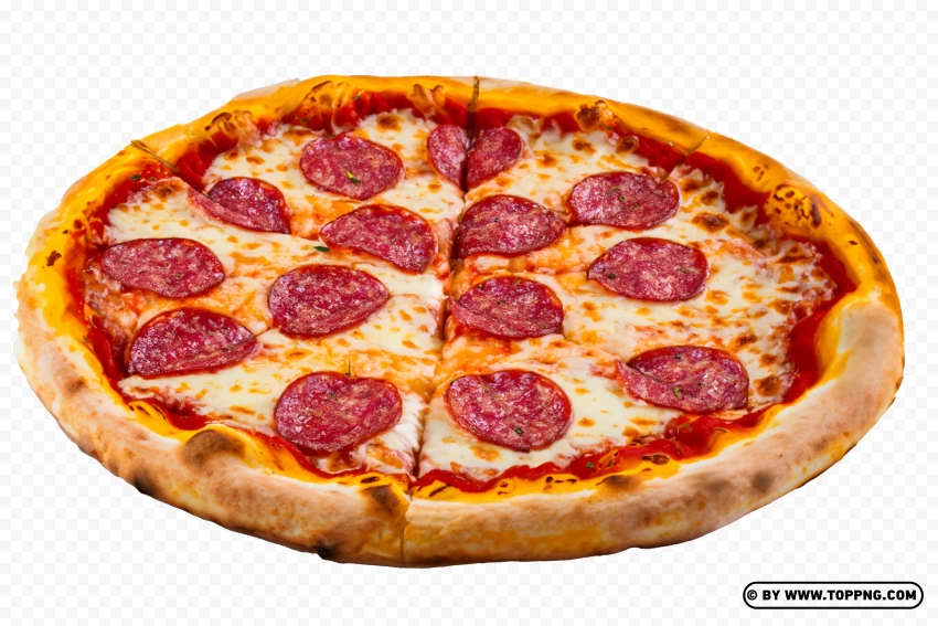 Pepperoni Pizza With Cheesy PNG Transparent Background