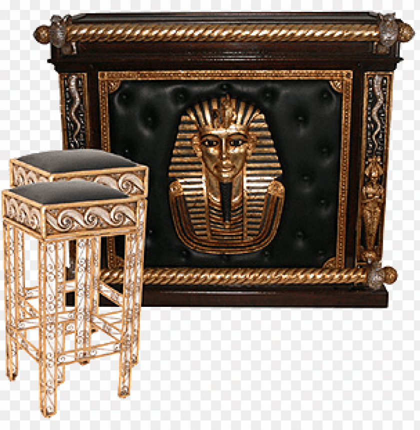 Egyptian, furniture, pharaoh, gold, black, chair, cabinet