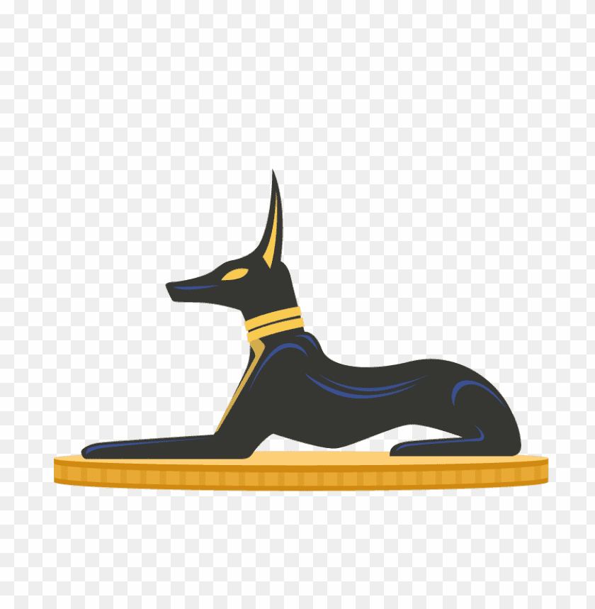 Illustration of Anubis, the ancient Egyptian god of the afterlife PNG