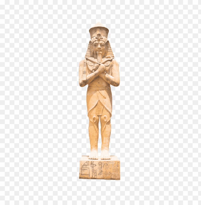 Statue of an ancient Egyptian figure in a standing pose PNG