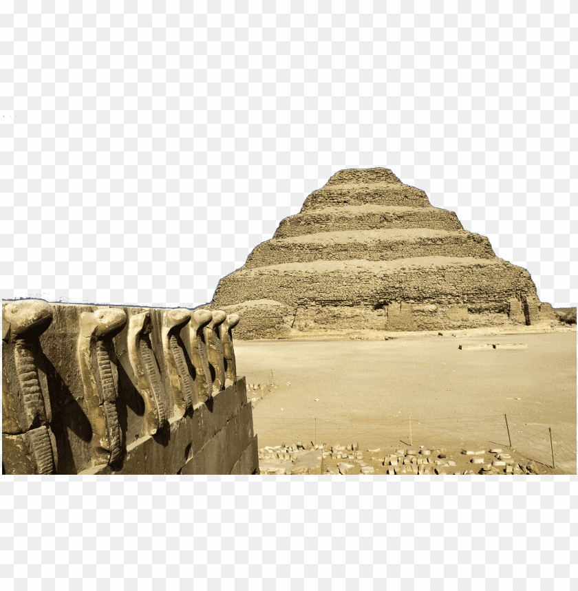 Step Pyramid of Djoser in Saqqara, Egypt, with ancient stone carvings PNG