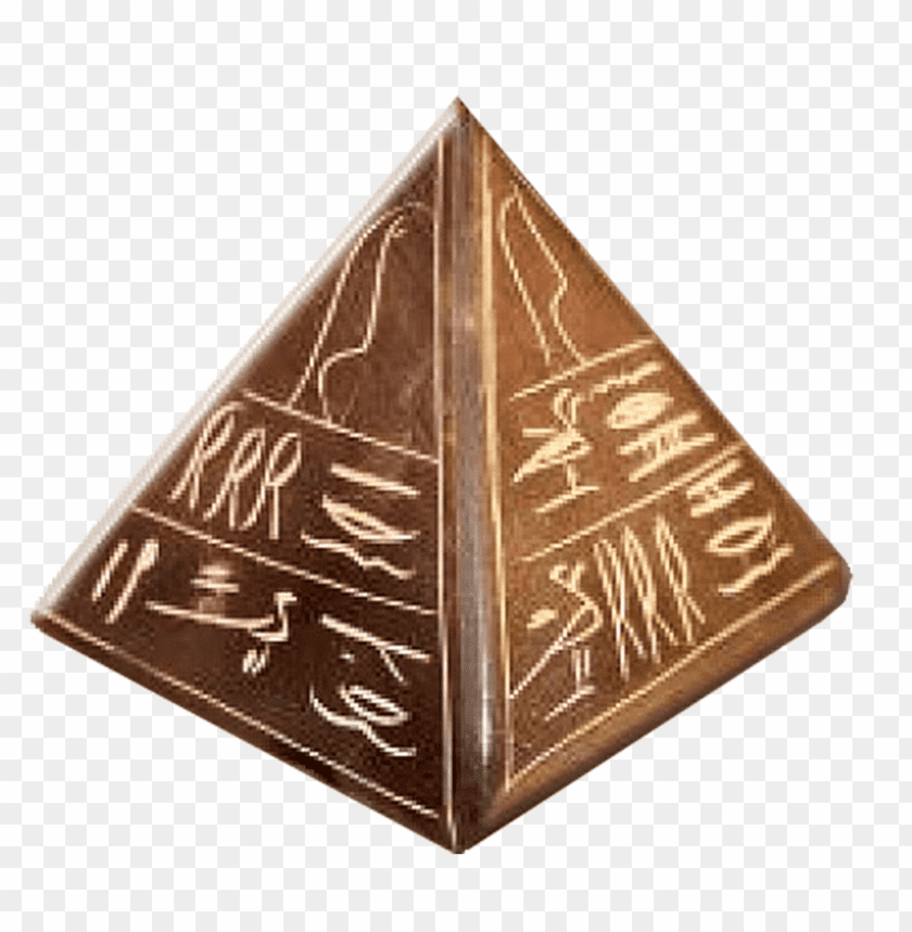 Ancient pyramid with carved inscriptions on each face PNG