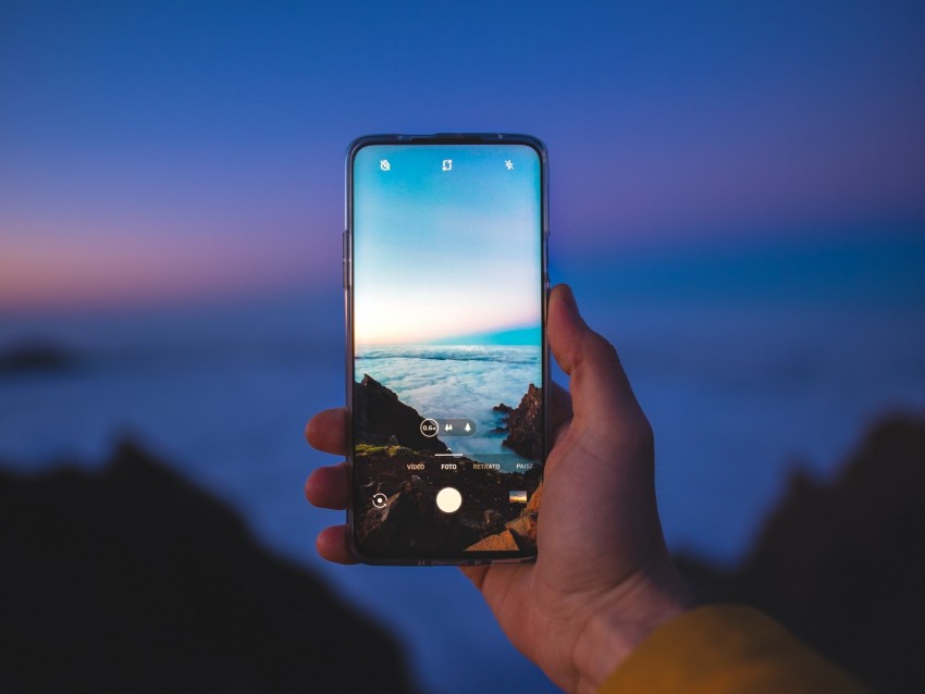 phone, smartphone, hand, photo, landscape