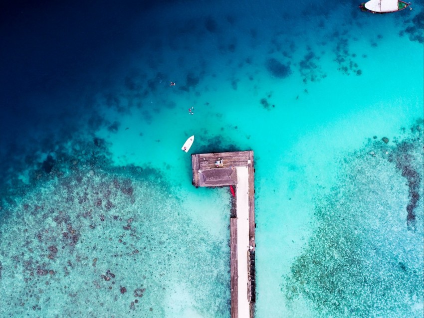 pier, ocean, aerial view, water