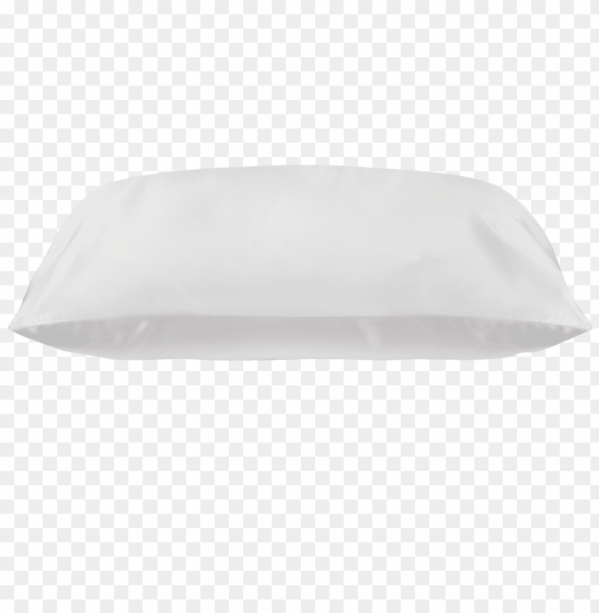 Plain white pillow on a transparent background for bedding or home decor.