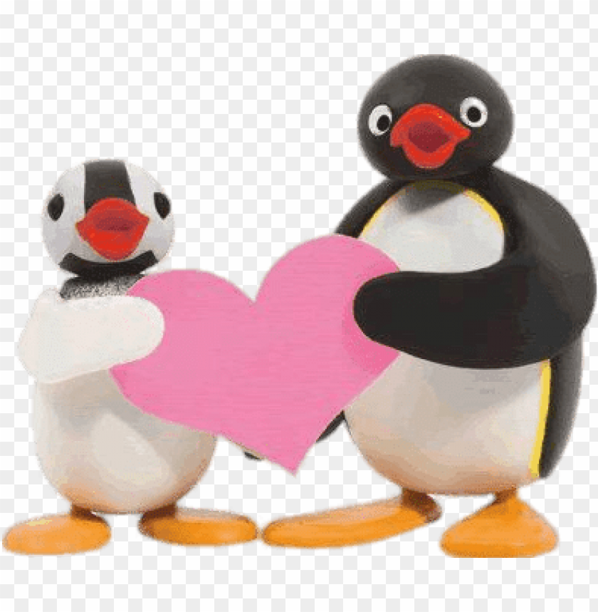 at the movies, cartoons, pingu, pingu holding giant heart, 