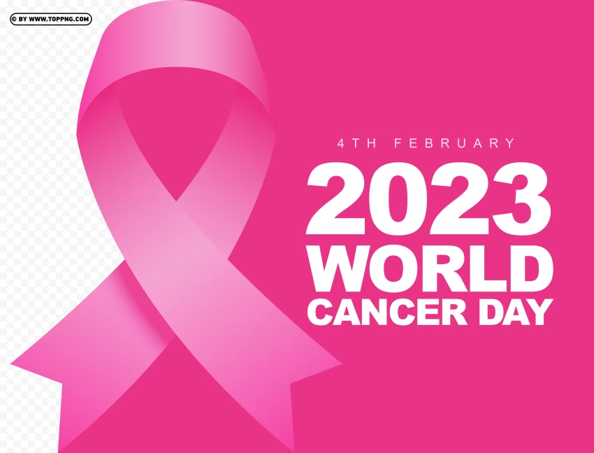 Pink 2023 World Cancer Day Card Creative Design PNG Transparent Background