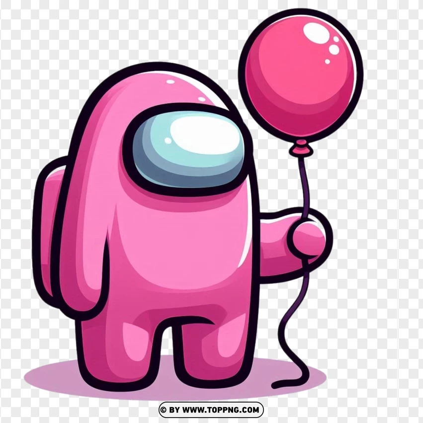 Among Us Character,  Pink Among Us,Playing,illustration,  cartoon,  among us,  game