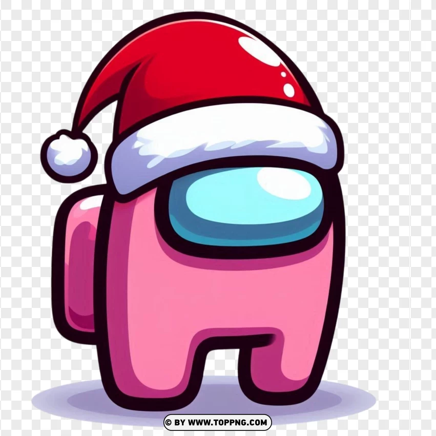 Among Us Character,  Pink Among Us,christmas,illustration,  cartoon,  among us,  game