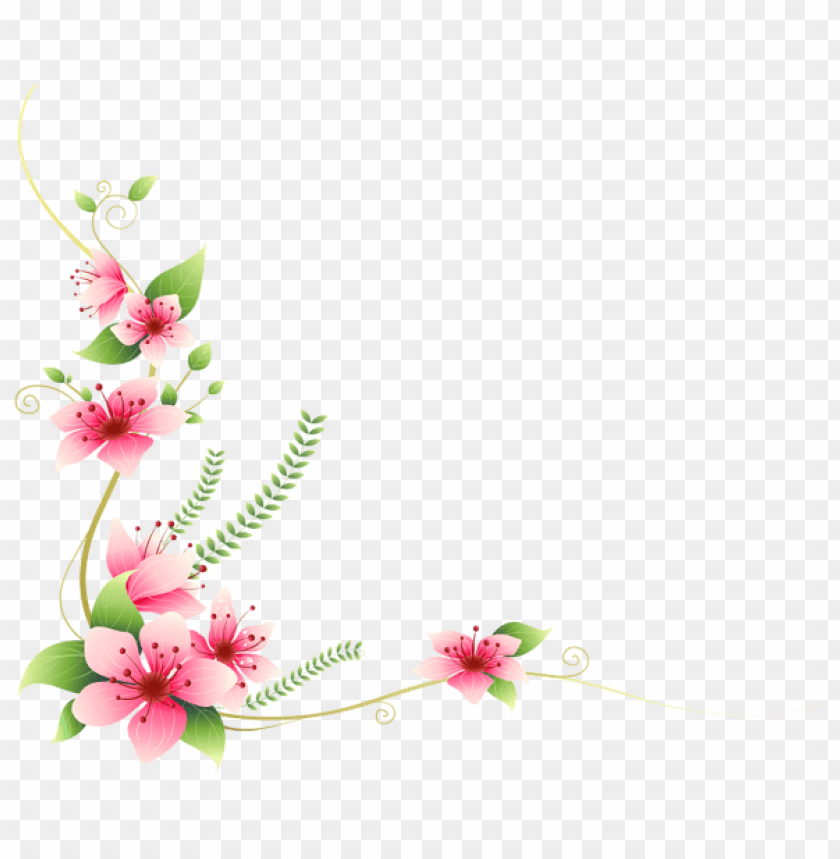 pink flowers decoration png clip-art