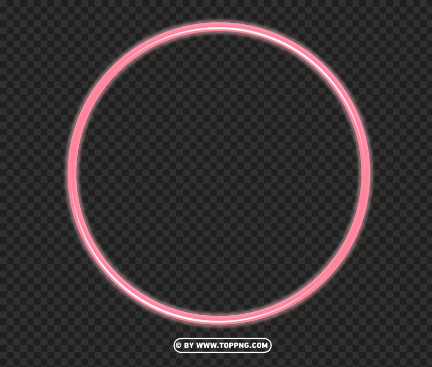 Pink Glowing Light Neon Lines Circle PNG Transparent Background