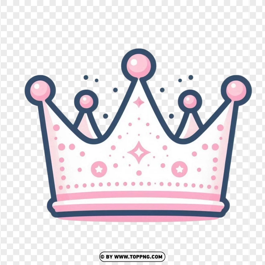 Pink Princess Crown Illustration PNG Transparent Background