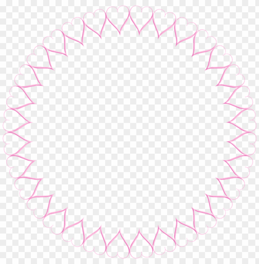 pink round heart border transparent