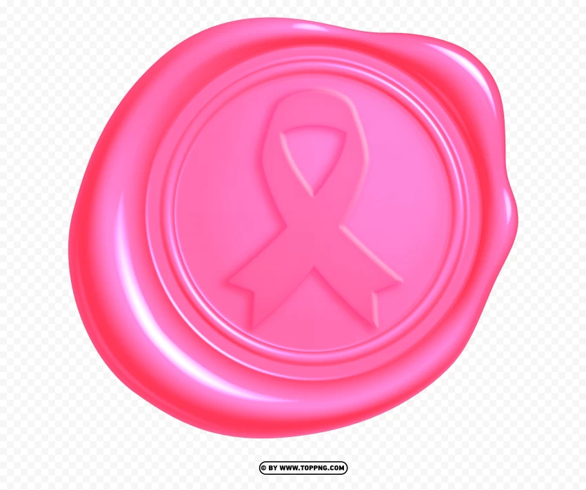 Pink World Cancer Day Stamp Design PNG Transparent Background