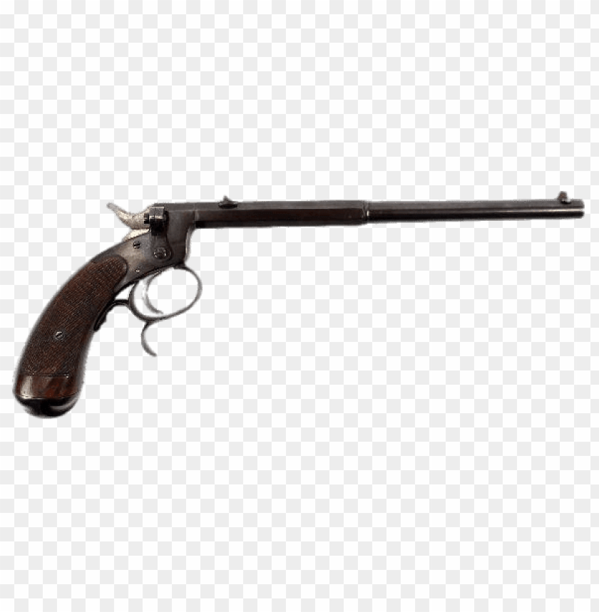 miscellaneous, weapons, pistol with long barrel, 