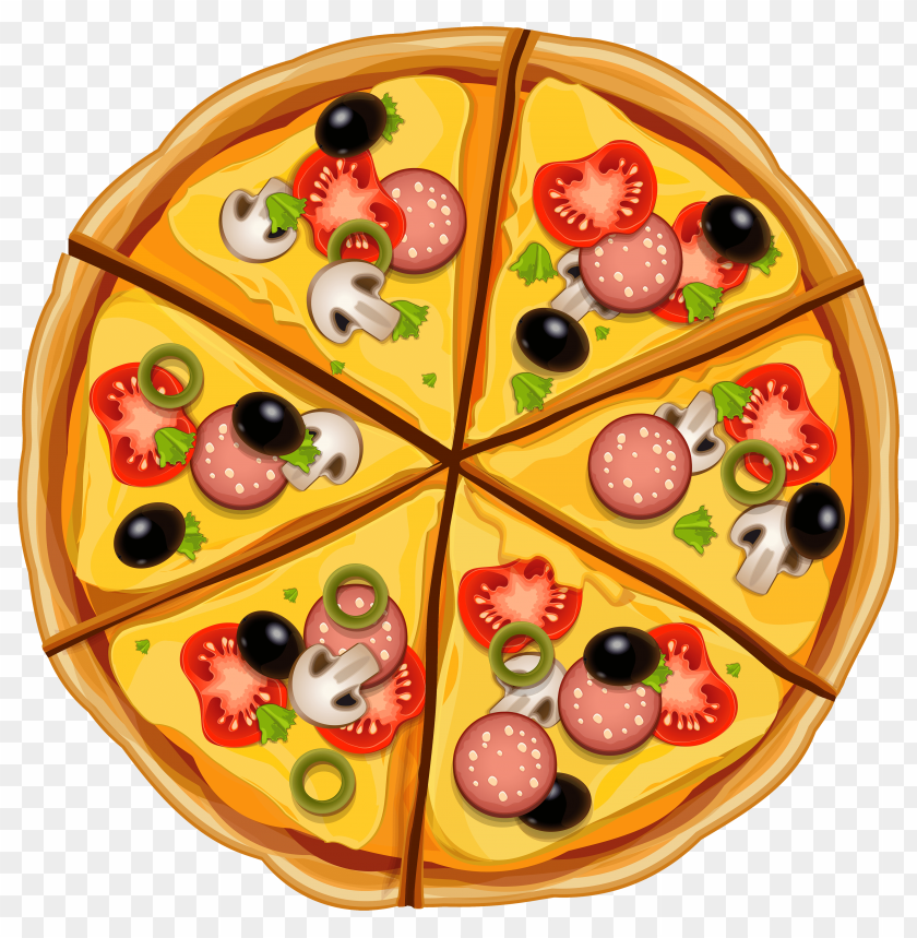 pizza, cheese, pepperoni, tomato, olives, mushrooms, green peppers