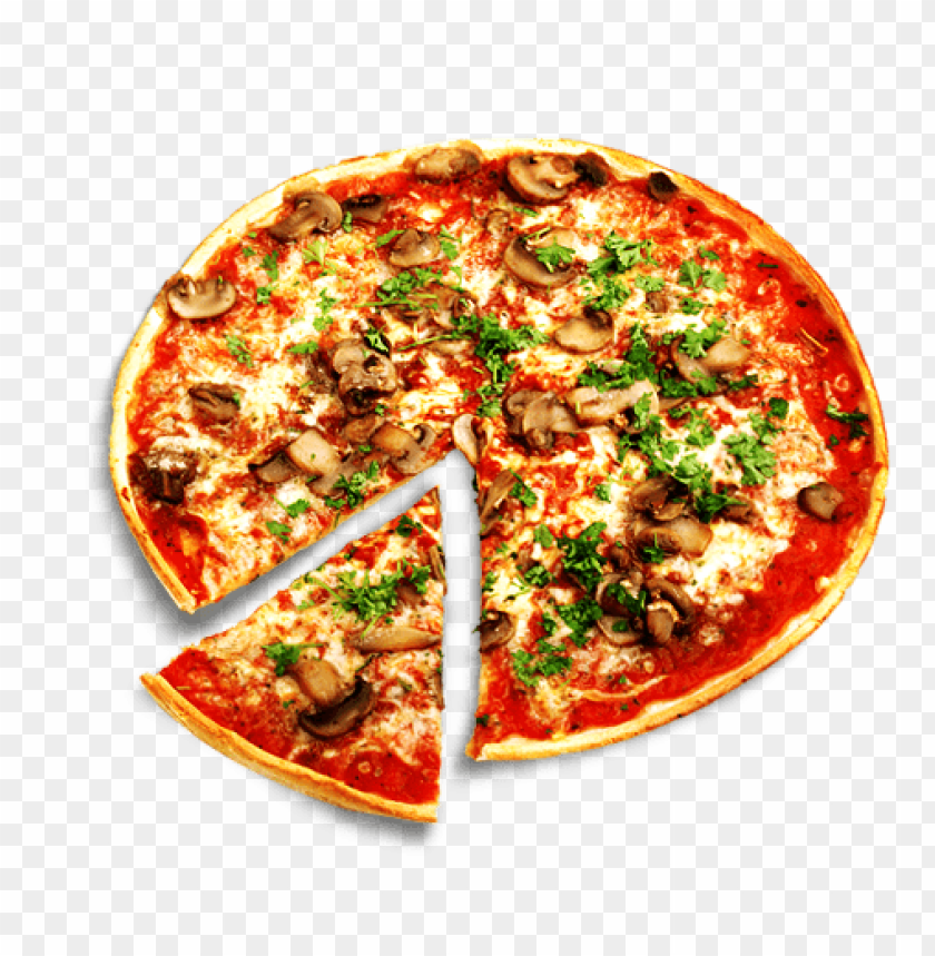 pizza, mushrooms, cheese, tomato sauce, herbs, Italian cuisine, baked goods