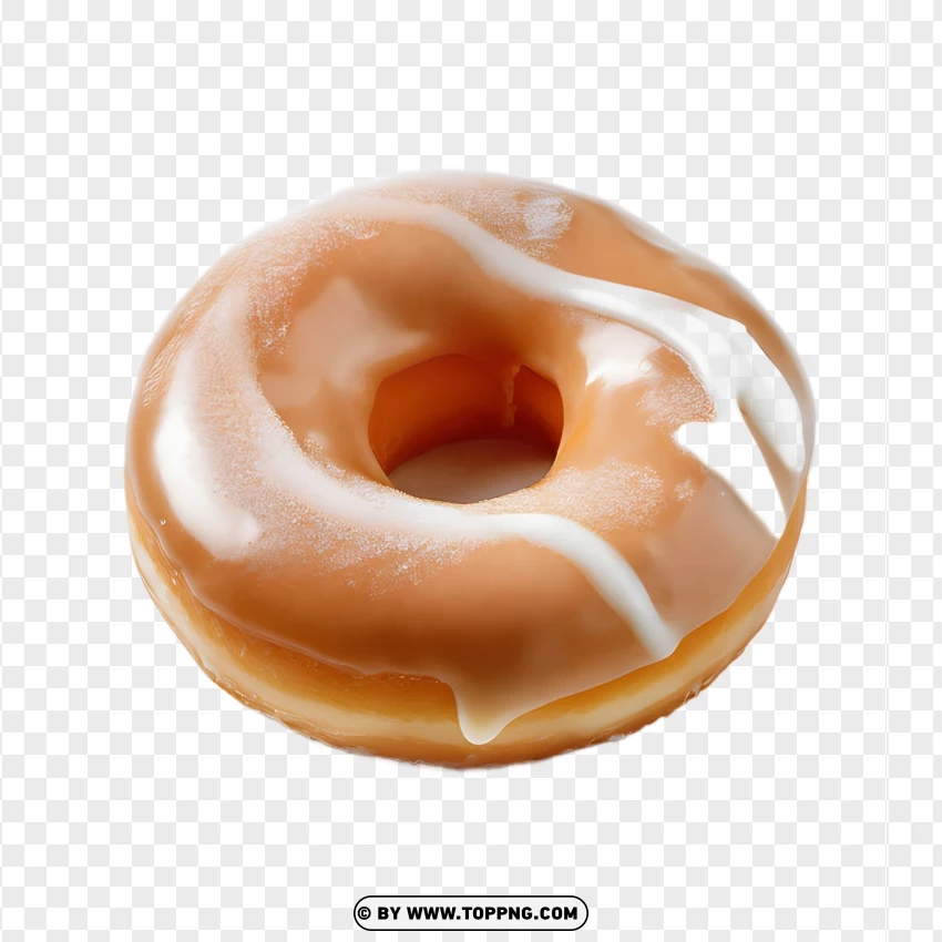 Plain Donut With Smooth Sugar Glaze PNG Transparent Background