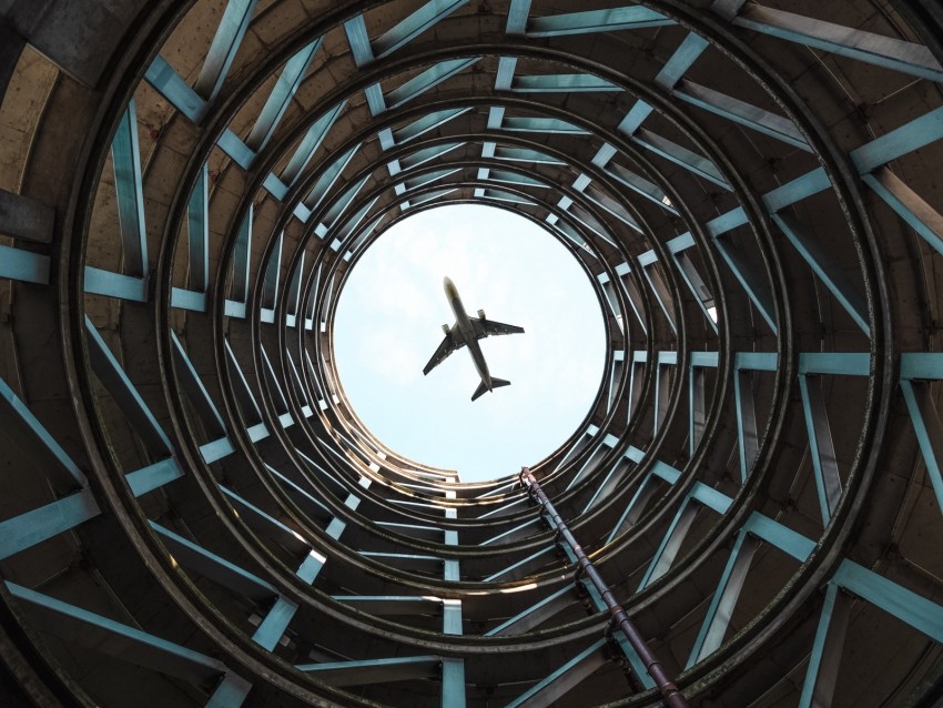 plane, bottom view, flight, construction