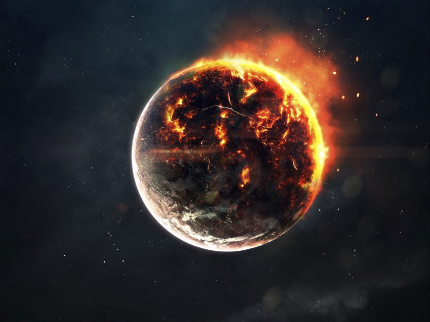 Planet Burning Hot Sparks Heat Background