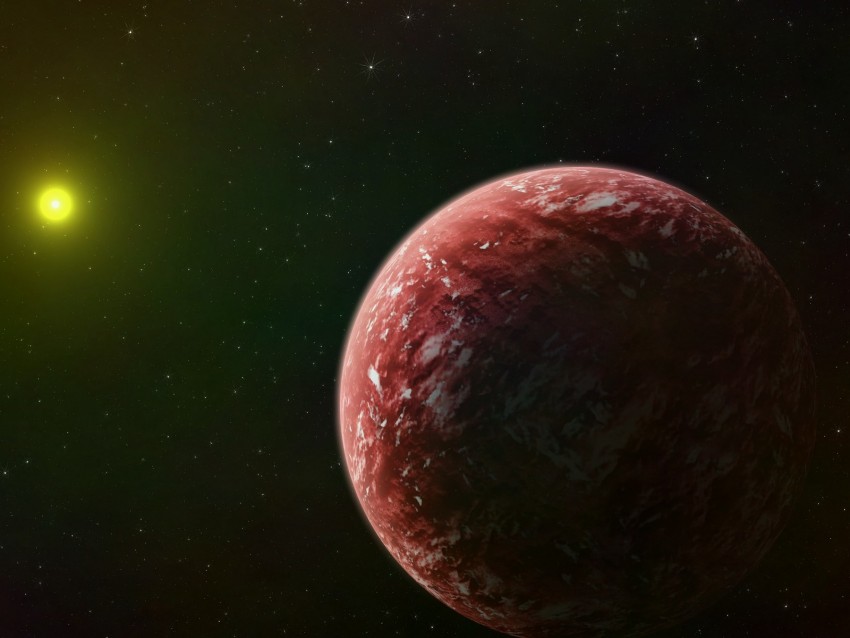 Planet Red Surface Space Stars Background