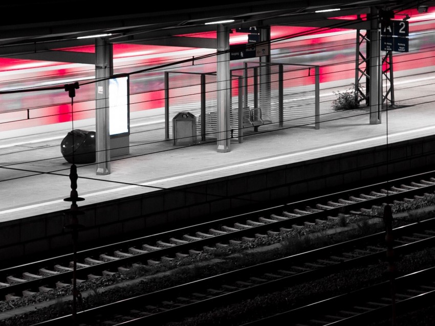 platform, station, railway, rails, terminal