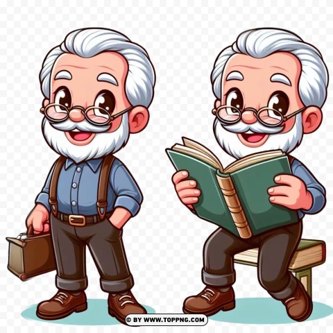 Old Man, illustration character ,worker,cartoon, senior, elderly, illustration