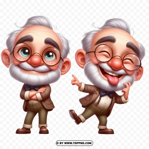 3D old man, 3D character, silly expression,character,  cartoon,  senior,  elderly