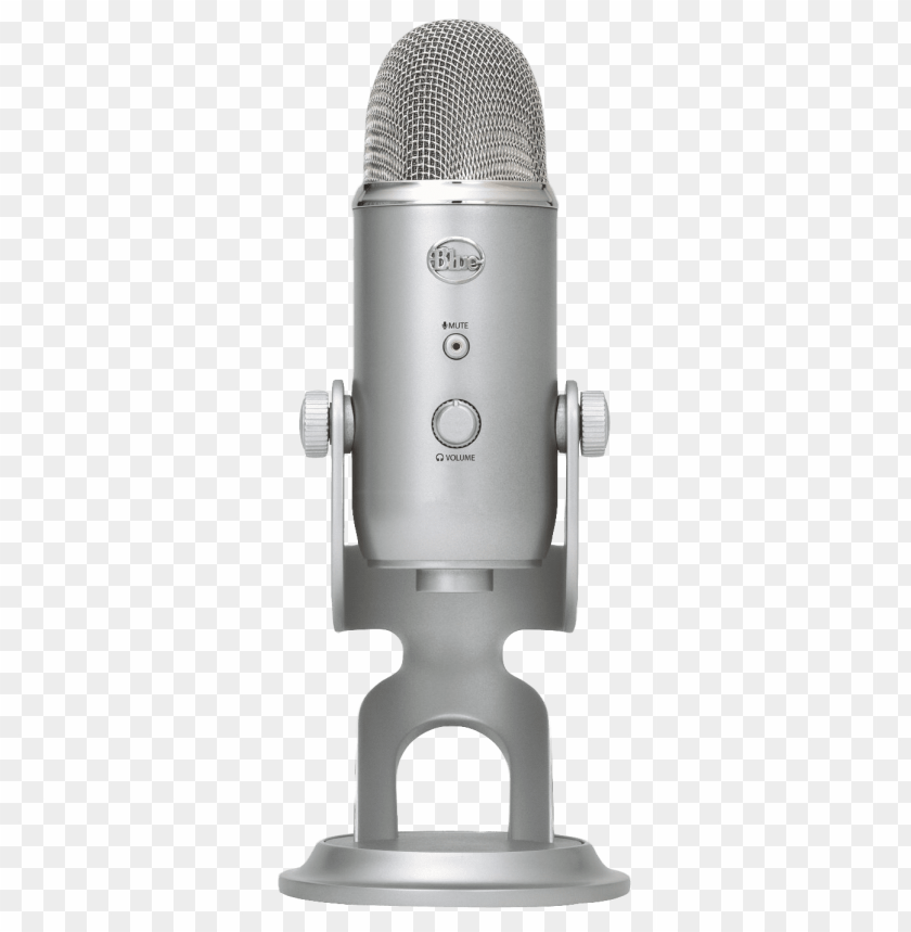 Blue Snowball microphone on a transparent background