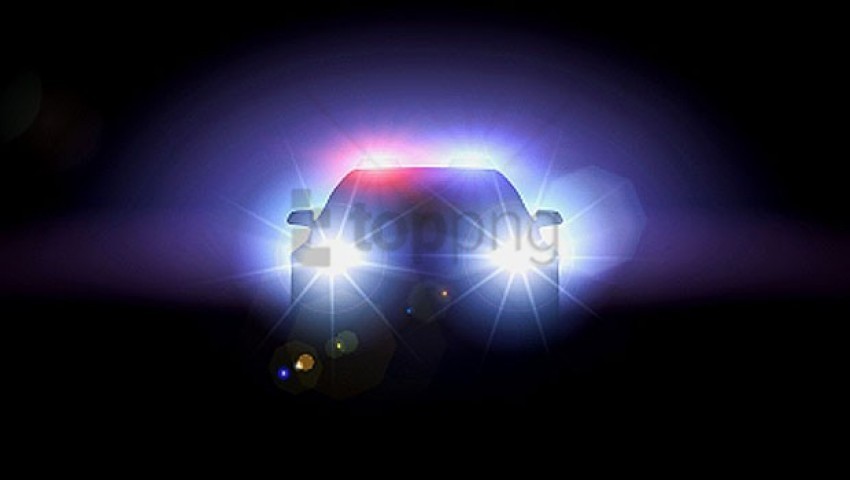 police car, emergency lights, blue and red lights, night scene, vehicle silhouette, law enforcement vehicle, traffic safety