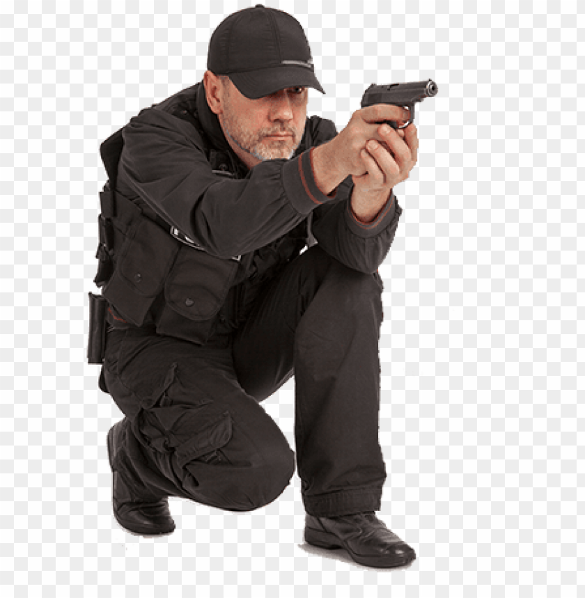 action figure, tactical clothing, black cap, crouching pose, firearm, male figure, dramatic stance